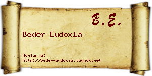 Beder Eudoxia névjegykártya
